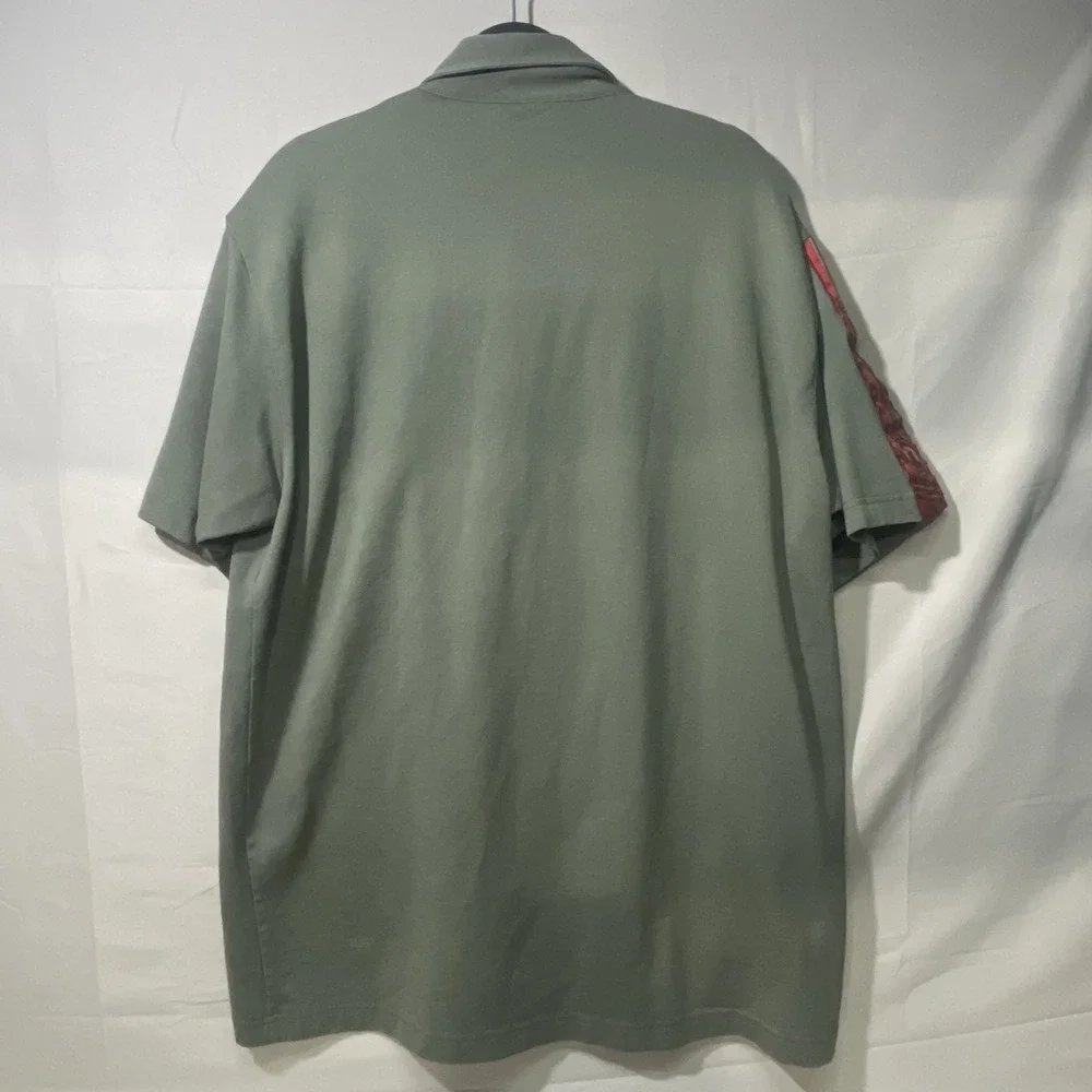 Vintage Adidas Originals Green 3 Stripes Knit Short Sleeve Button Up Mens XL Y2K